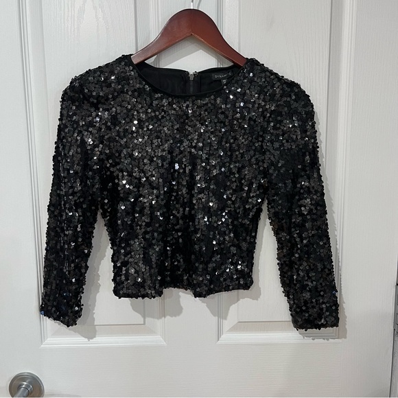 Dynamite crop top black sparkle size small - Picture 4 of 9